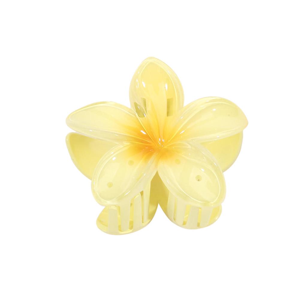 Hawaiian Style Gradient Flower Crab Hair Clips for Women Plumeria Barrettes Beach Vacation Hair Claw for Thin/Thick Hair Accessories