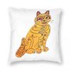 Owe Sandstrm Yellow Cat Square Pillowcase Polyester Linen Velvet Pattern Zip Decorative Pillow Case Sofa Cushion Cover