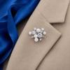 Alloy Brooch Snowflake Brooch Women Brooch Snowflake Pin with Imitation Pearl Cubic Zirconia Inlay Lapel Badge Versatile Compact