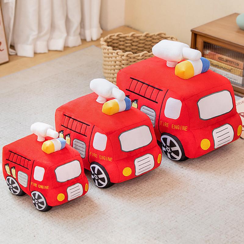 Adorable Plush Fire Truck Toy For Boys Soft Sleeping Buddy In Various Sizes 28cm 35cm 40cm