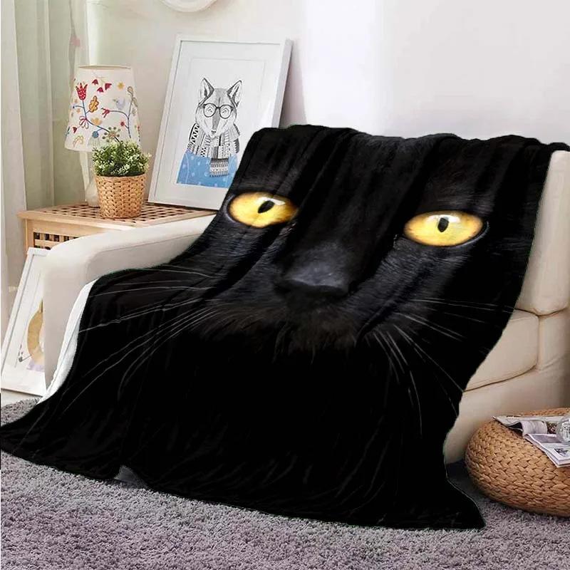 Cute Cat Series Printed Blanket for Sofa Bed Travel Camping Living Room Office Conditioning Blanket for All Seasons Gifts