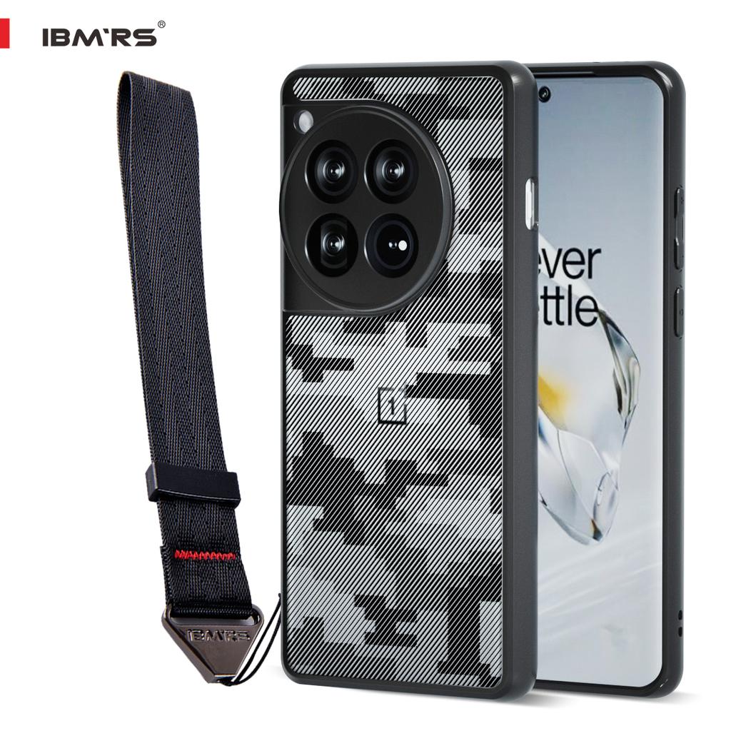 (Comes with wrist strap)[Precise Cutouts for Camera Lenses] for OnePlus Ace 12 camo phone case,Clear Hard Back Shockproof Advanced Protective Cover