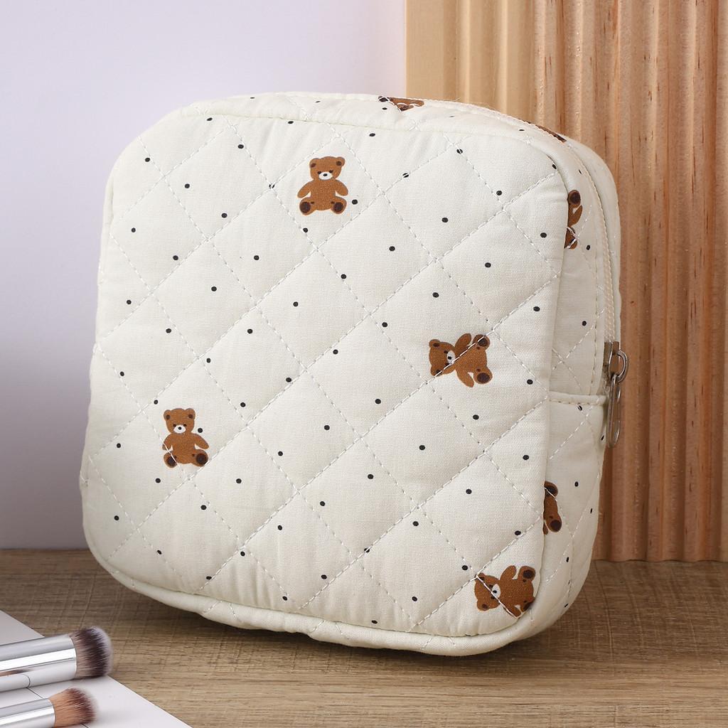 Cotton Feminine Hygiene Pad Storage Bag Large Capacity Breathable Womens Travel Organizer For Daily Use