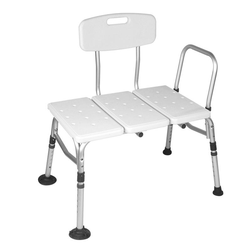 Elderly & Pregnant Shower Chair with Handrail: Adjustable Height, Long Seat for Bathtub Use