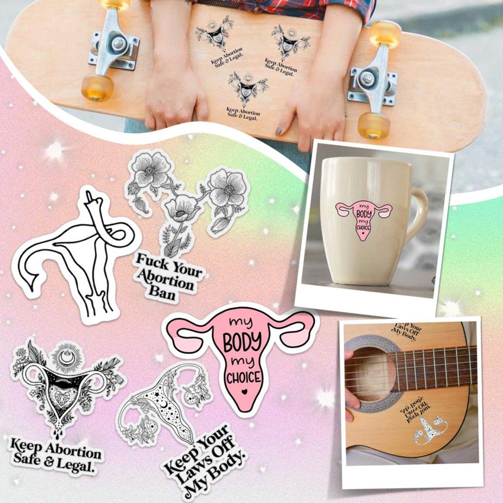 5 Pcs Uterus Sticker Waterproof Vinyl Decals Stickers Women S Reproductive Rights Decal for Laptop Car Phone Water