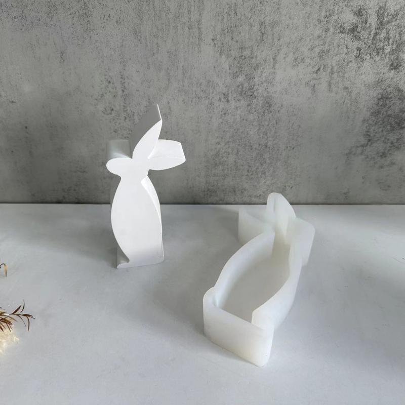 Easter Rabbit Candle Silicone Mold Gypsum Car Mounted Incenses Expanding Gypsum Decoration Mold Aromatherapy Candle Mold