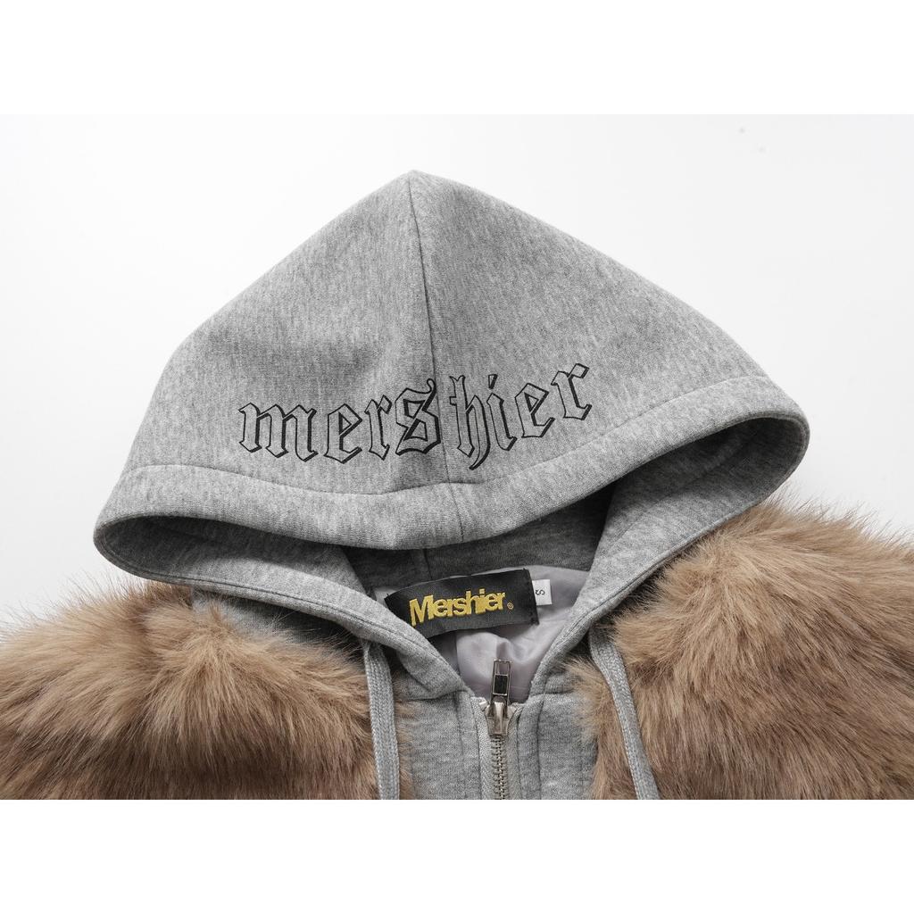 2KWEIRD Faux Fur Jacket Plush Hooded Sweatshirt Loose Thicken Hoodies Outerwear Top Women's Winter Fur Coat