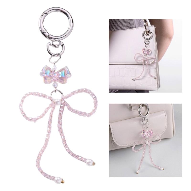 Fashionable Bowtie Charm Stylish Bowknot Shaped Keychain Bag Ornament Butterfly Knot Jewelry for Purses and Accessories