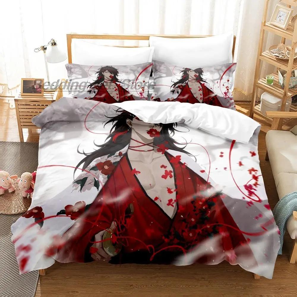 Comfortable Anime Print Bedding Set With Duvet Cover And Pillowcases Single Twin Full Queen King Sizes For All Ages