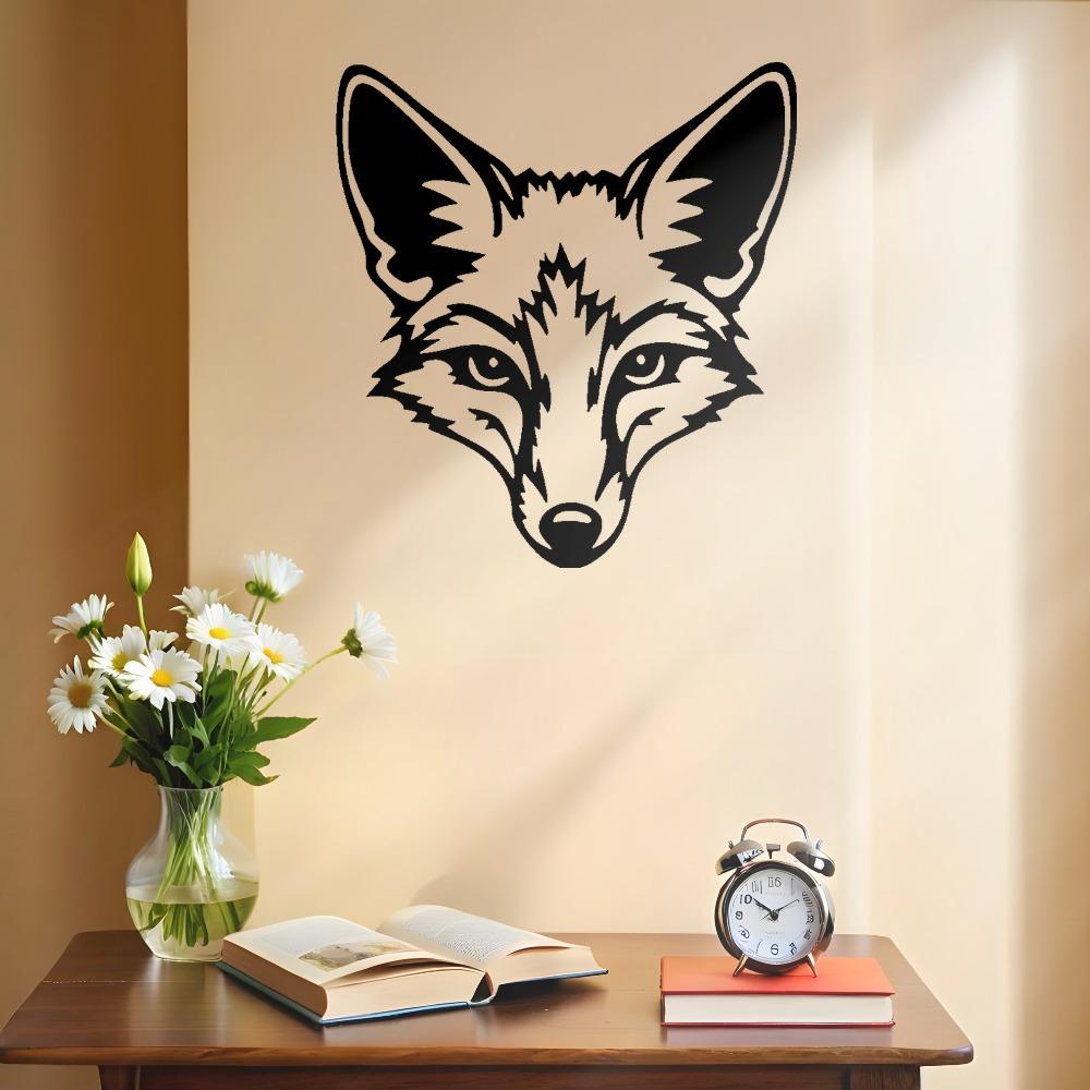 Laser Cut Metal Fox Wall Art Modern Rustic Decor Home Office Cabin Gift