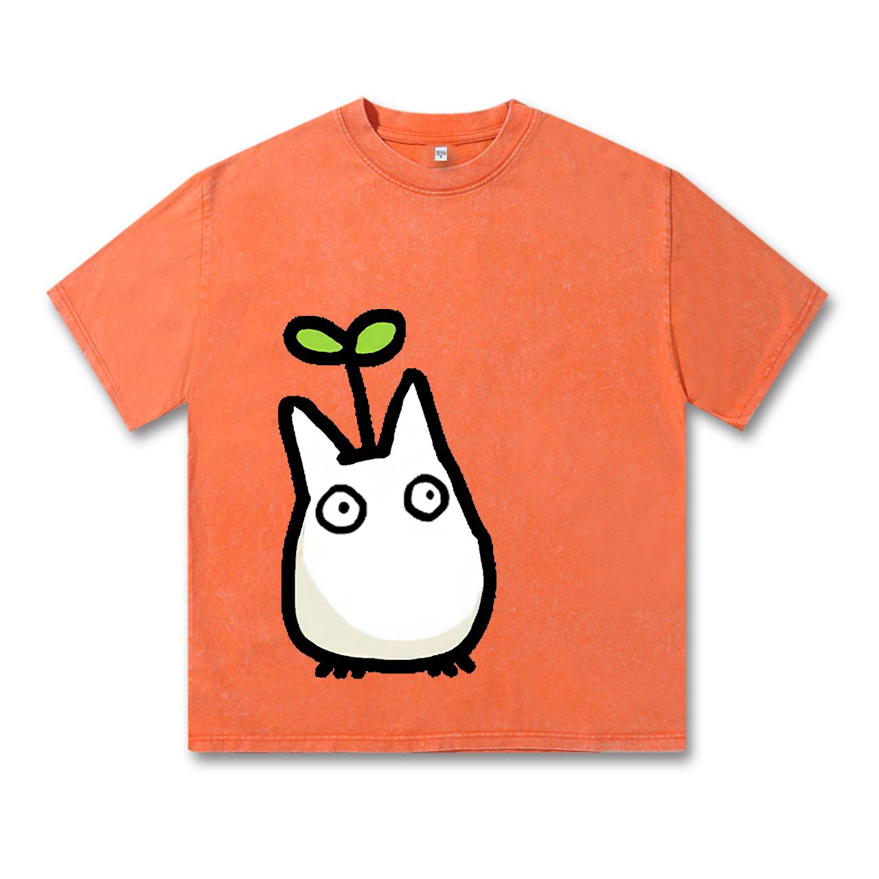 

Ретро випрана вінтажна футболка Футболка Studio Ghibli Футболка Тоторо Осінь Зима Японська футболка Аніме Чоловіча футболка 2XL