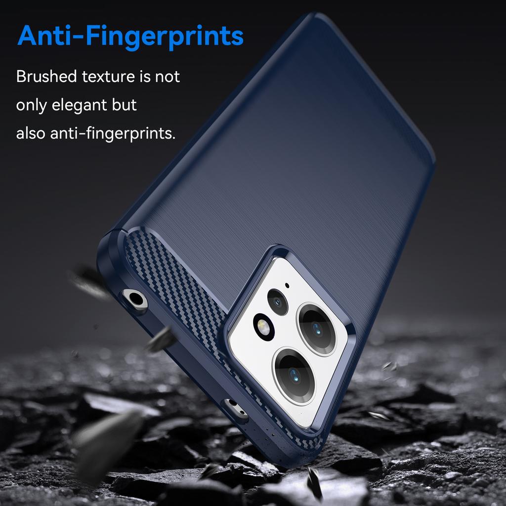 For Xiaomi Redmi Note 12 4G TPU Phone Cover Brushed Carbon Fiber Texture Drop Protection Phone Case