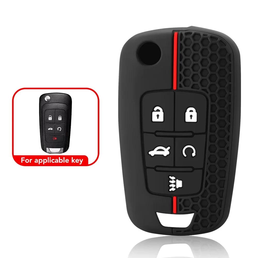 

Силиконовый чехол для автомобильного выкидного ключа для Chevrolet Cruze Aveo Trax Sail Malibu Captiva Opel Vauxhall Astra J Corsa Insignia Mokka чёрный