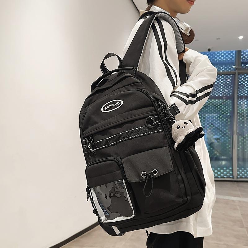 Sac à dos d'école pour étudiant, sac à dos de couleur unie pour femme, sac à dos d'ordinateur pour homme