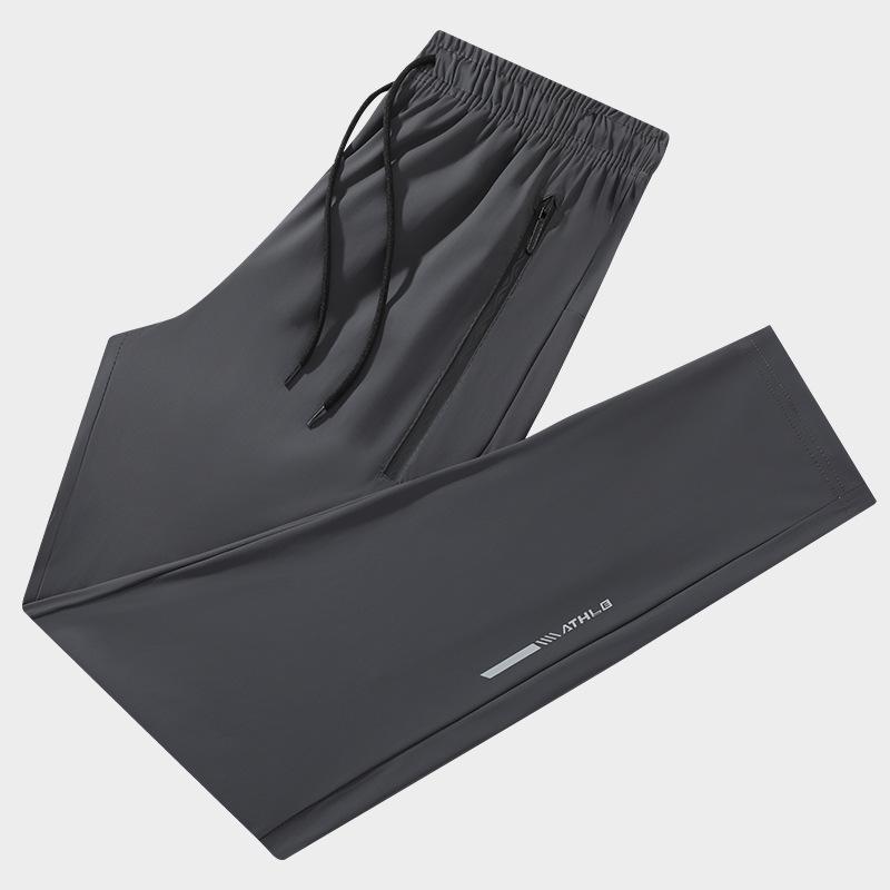 Men s Quick-Drying Nylon Ice Silk Sports Pants - Lightweight, Casual, Large Size 3XL