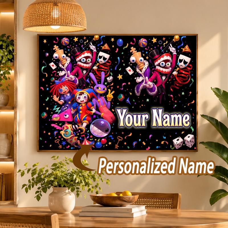 Custom Name The Amazing Digital Circus 5D Diamond Painting Personalized Full Drill Diamond Art Kit Gift
