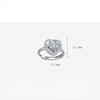 BELLA BOX Heart Opening Resizable Rings For Women Zircon Engagement Party Fine Jewelry Gift