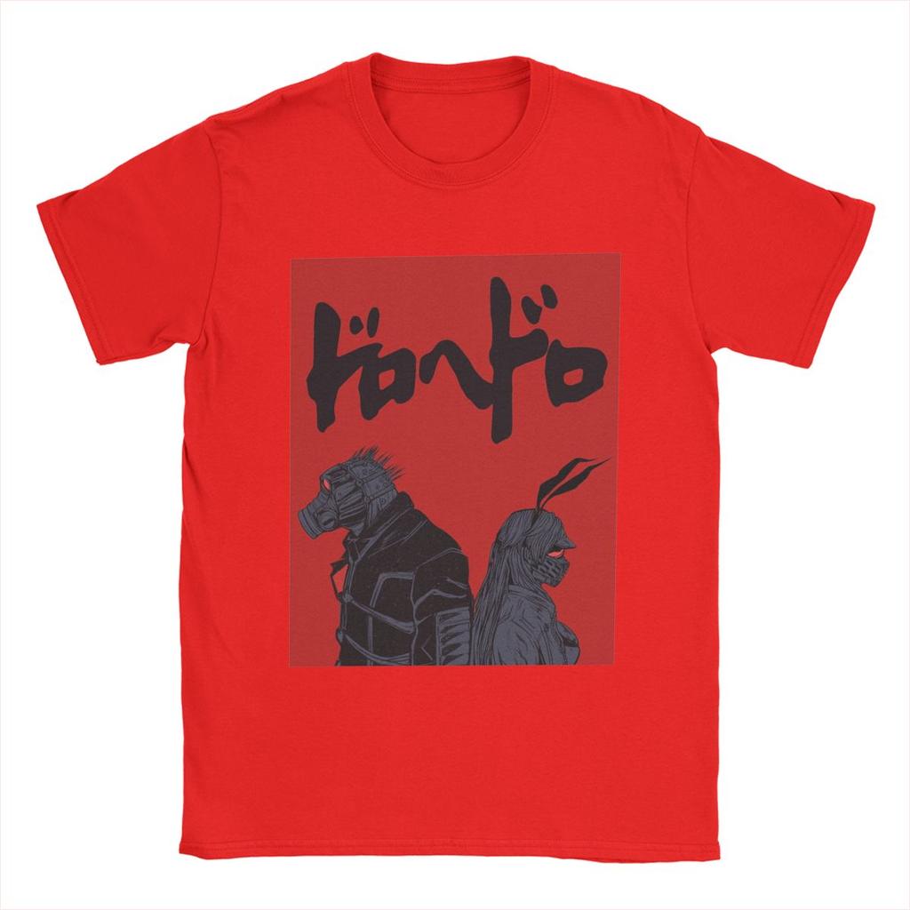 Dorohedoro Caiman And Nikaido Men T Shirts Anime Novelty Tees Short Sleeve Round Neck T-Shirt Pure Cotton Birthday Gift Clothes