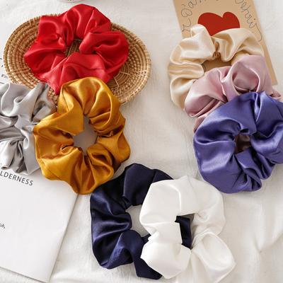 Anneau de cheveux en satin brillant pour gros intestin, bijoux pour cheveux, corde élastique pour cheveux, bande en caoutchouc pour dames, accessoires pour cheveux assortis