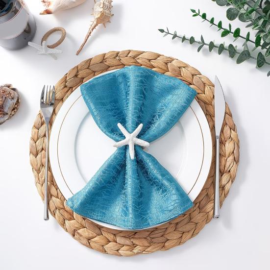 6Pcs Coastal Starfish Napkin Rings Rustic Starfish Summer Holiday Napkin Holders Seaside Party Napkin Rings for Beach House