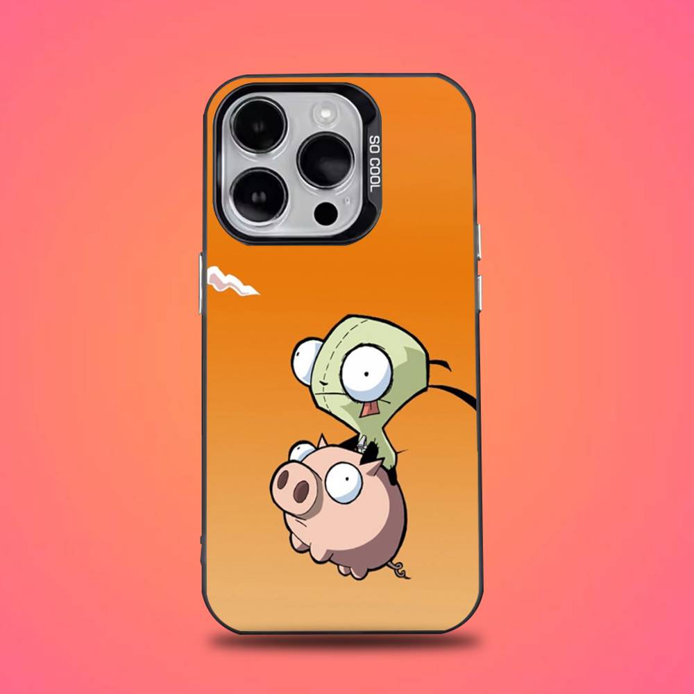 Cartoon I-Invader Zim Gir Phone Case For iPhone 16,15,14,13,12,11,Pro,Max,Plus,Mini,XS,SE Anti Fall Black Matte Hard Bumper