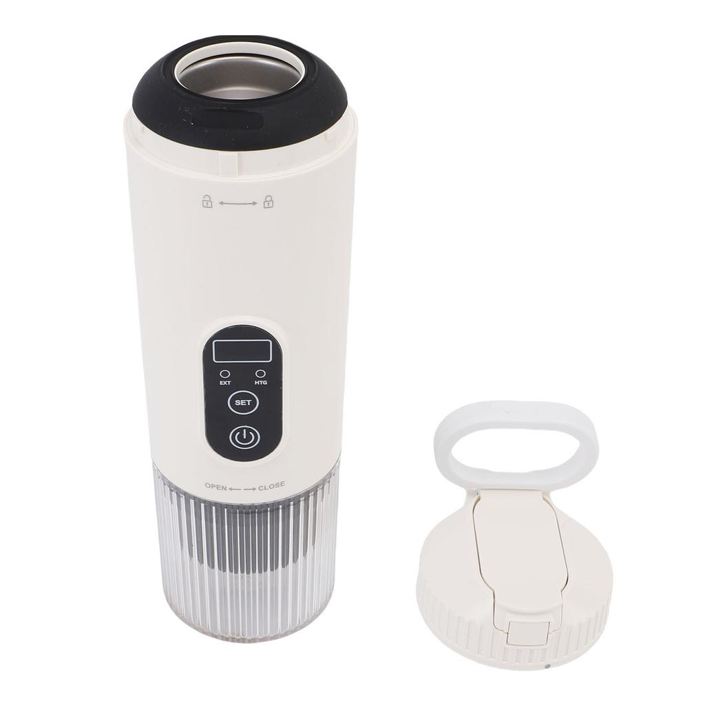 Portable Coffee Maker 100W 21Bar Cordless Heating Capsule Coffee Maker Machine for Outdoor Car Travel Camping White