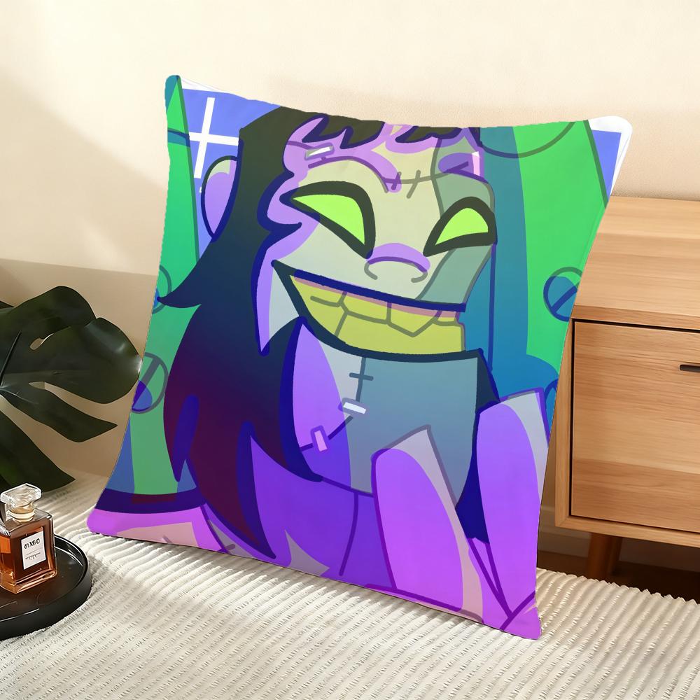 Cartoon BBen Cushion Cover Soft Short Plush Pillow Cover Smooth Cozy Texture Aesthetic Cushion Case Home Decor