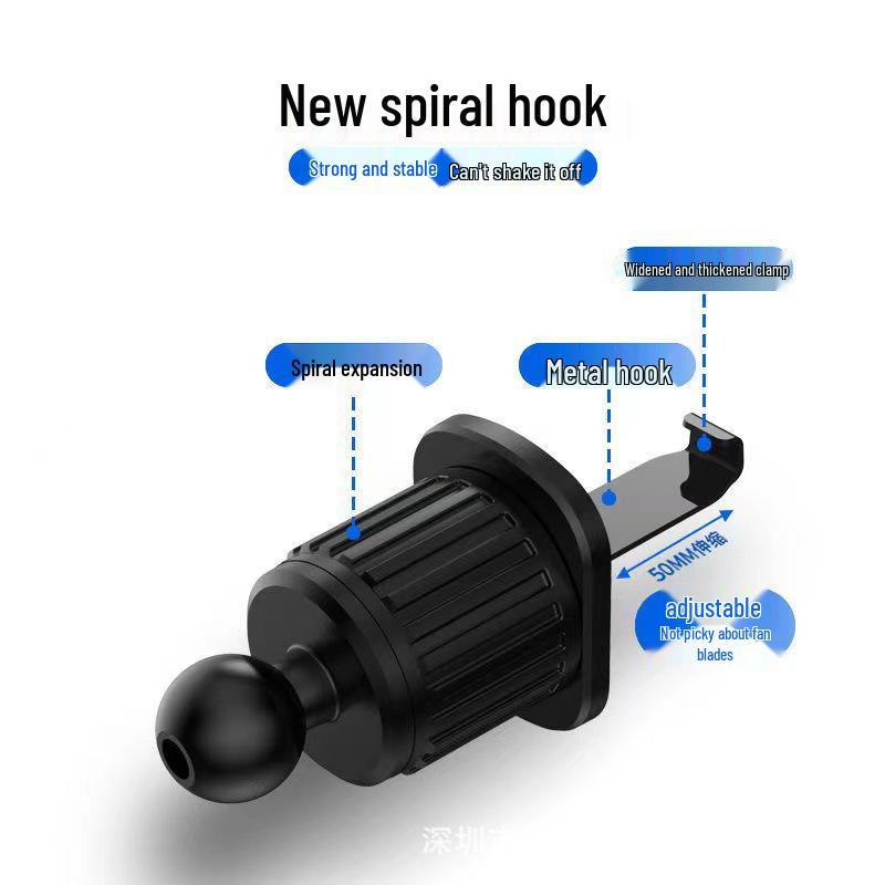 Gravity Link Mobile Holder for Car: Horizontal & Vertical Navigation Mount with Spiral Hook