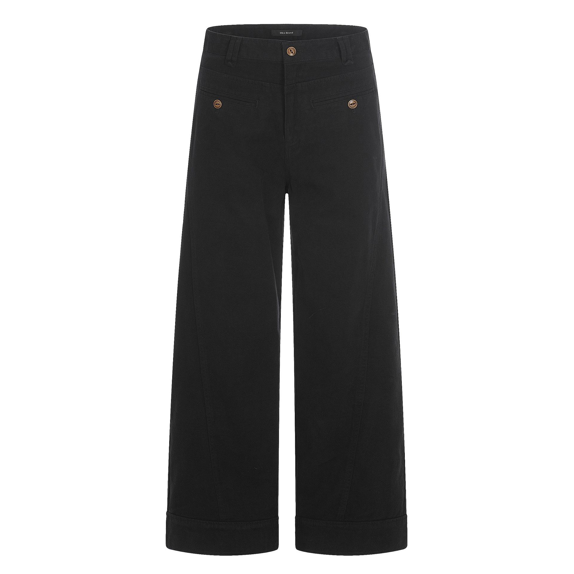 

Yongfang Unisex Retro Wide-Leg Work Pants with Button Pocket Design Small чорний