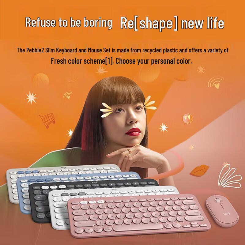 Logitech Pebble 2 Combo Wireless Bluetooth Keyboard & Mouse Set