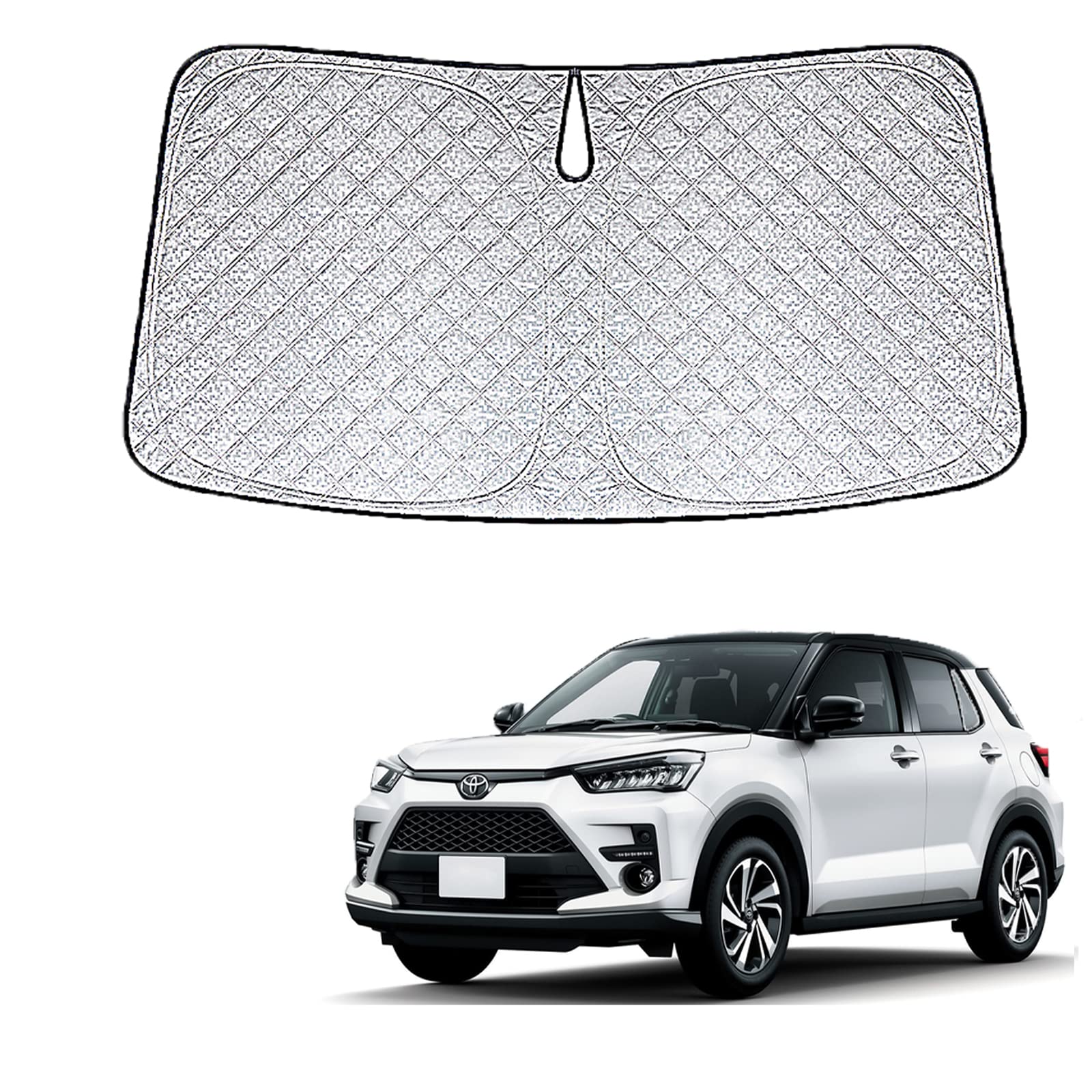 

WAIROGA Эксклюзивный передний солнцезащитный экран для Toyota Rise RAIZE A200A A210A Текущий автомобиль Солнцезащитный экран для лобового стекла Конструкция Защита от УФ-лучей Предотвращение Сумка для хранения