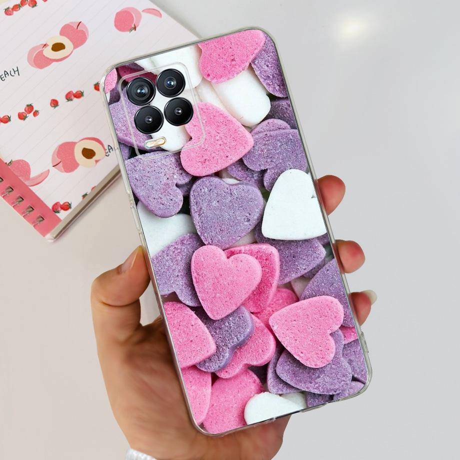 For Realme 8 Case Flower Fashion Cat Cute Cover Coques For Realme 8 Pro Phone Cases Cover Realme8 5G Realme 8i Fundas Soft Capa