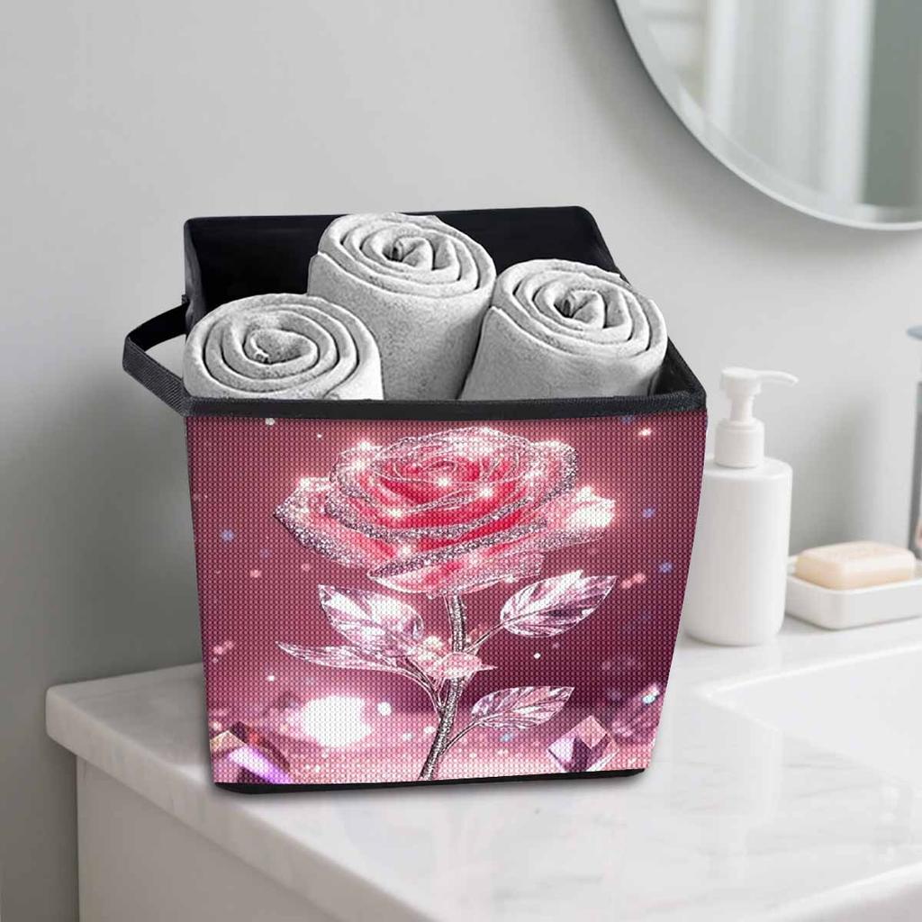 Kristallblume 5D Diamantmalerei Aufbewahrungskorb Vollrunde Bohrmaschine Mosaik Diamantstickerei Kreuzstich-Sets Heimdekor Heimdekor