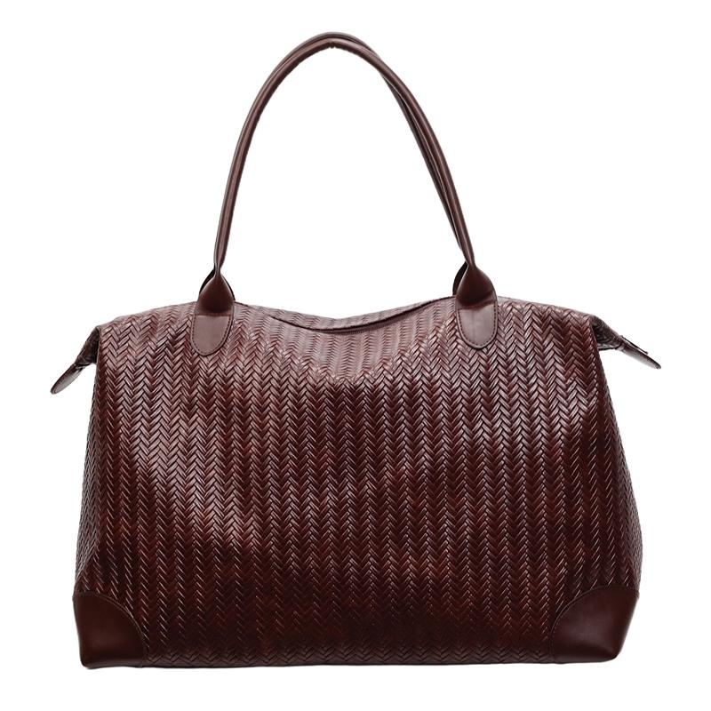 Vintage Tote Bag PU Large Capacity Shoulder Bag Women's Travel Bag