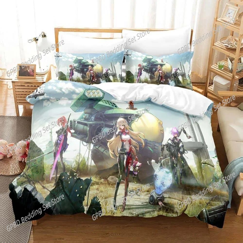 Comforter 3D Printing Game Tower Of Fantasy Anime Bedding Set Bedroom Soft Modern S Comefortable Quilt