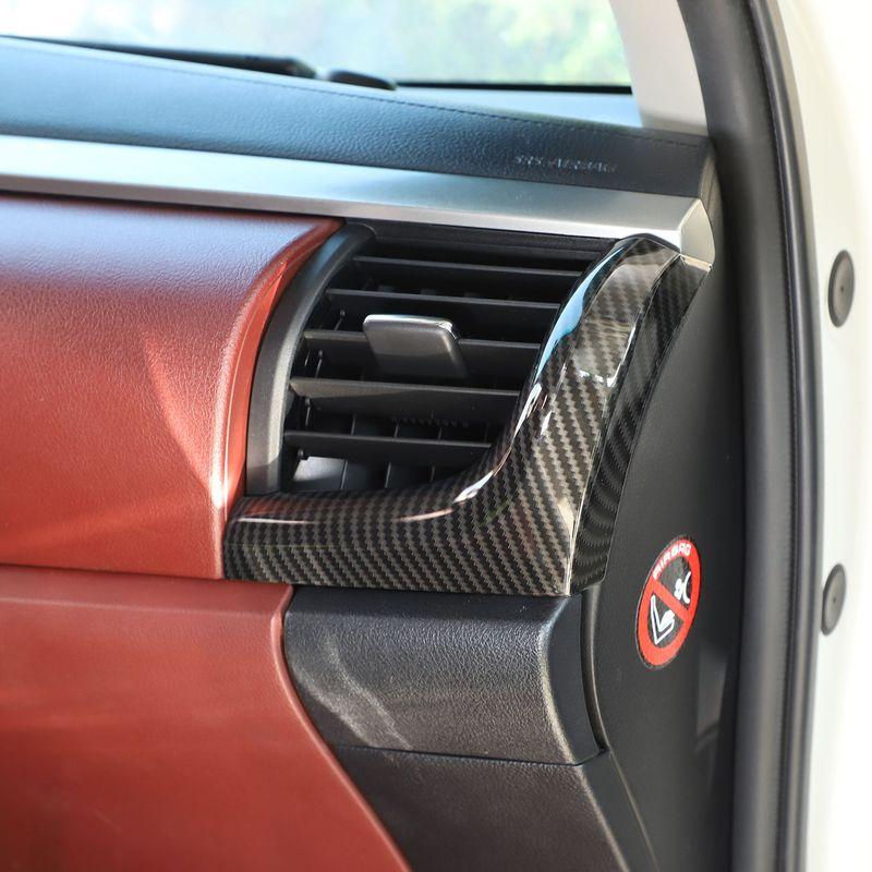 A87Q-For Toyota Hilux 2015- Car trument Panel Side Air Outlet L Cover Trim Car Styling Carbon Fiber