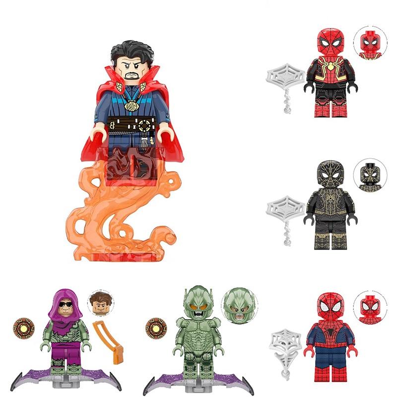 Superhrdina Spider-man Černozlatý oblek Dr. Akční figurka Mini stavebnice Sada 8 kusů