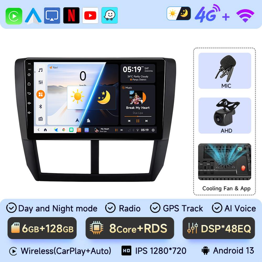 JIUYIN Android 13 Carplay Car Radio For Subaru Forester 3 SH 2007-2013 For Impreza GH GE 2 Din Multimedia Player 2 Din Head Unit