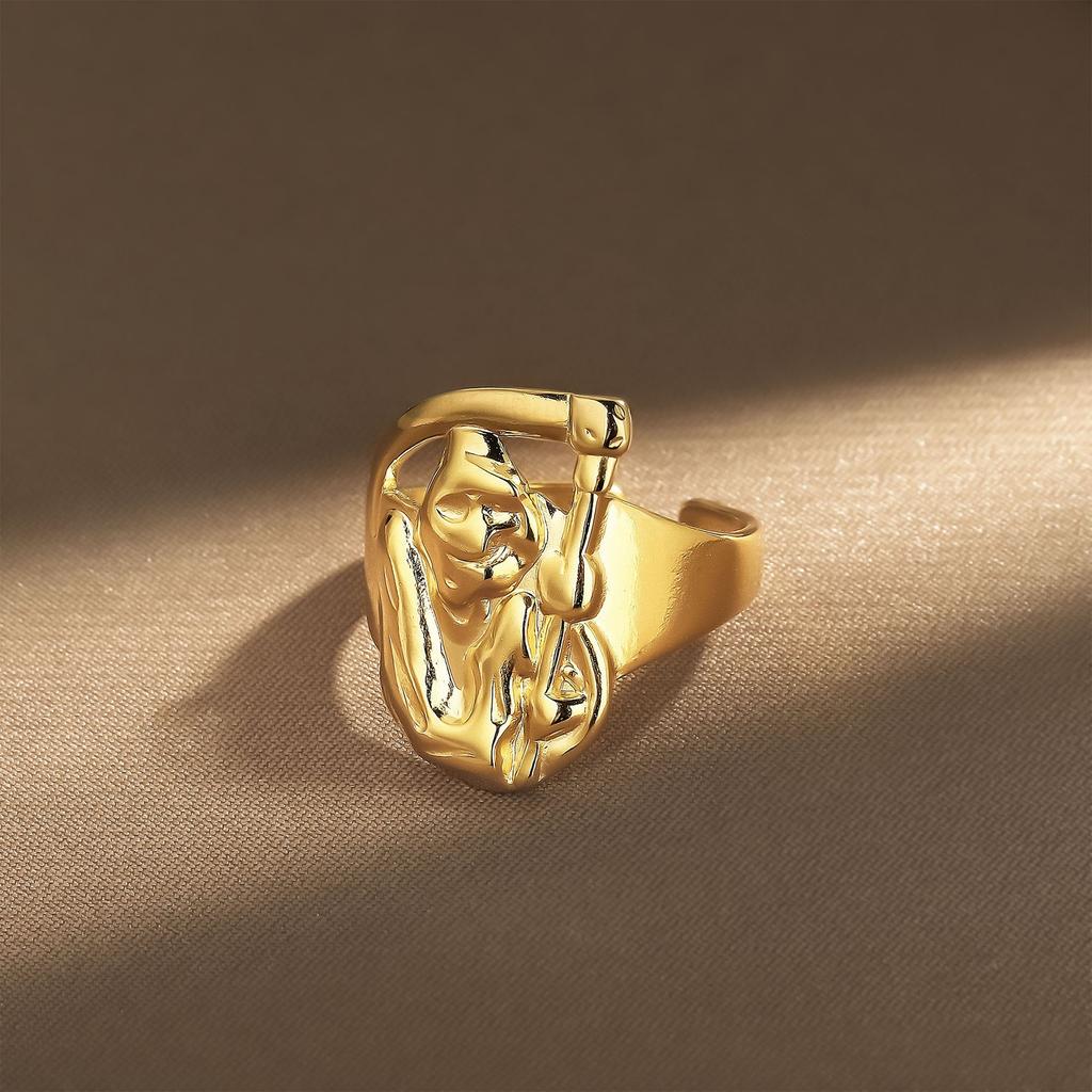 Modny damski pierścionek jednoczęściowy Pierścionek damski Pierścionek metalowy Błyszczący pierścionek Pierścionek metalowy Prezent świąteczny