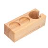 3‑Slots Wooden Coffee Portafilter Holder Tamper Stand Tamping Base for Home Bar Counter Wood Color