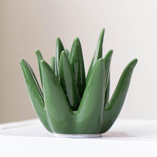 Stojan na prsteny Stojan na šperky Kompaktní design Kreativní stojan na prsteny ve tvaru aloe Stojan na uložení šperků Dekorace na stůl