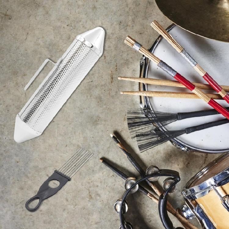 Percussion Guiro Musical Instruments Metal Guiro Shaker with Scraper Band Accompaniment Guiro Musical Training Tool