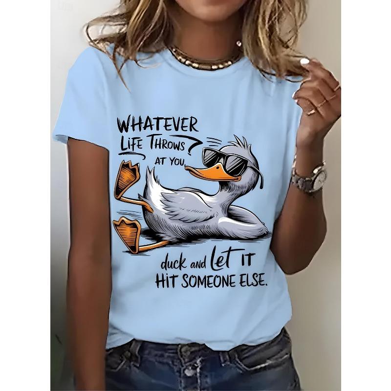 Women's T Shirt Print Graphic Animal Bird Vintage Stylish Classic Short Sleeve Crew Neck Round Neck Regular Tops Daily