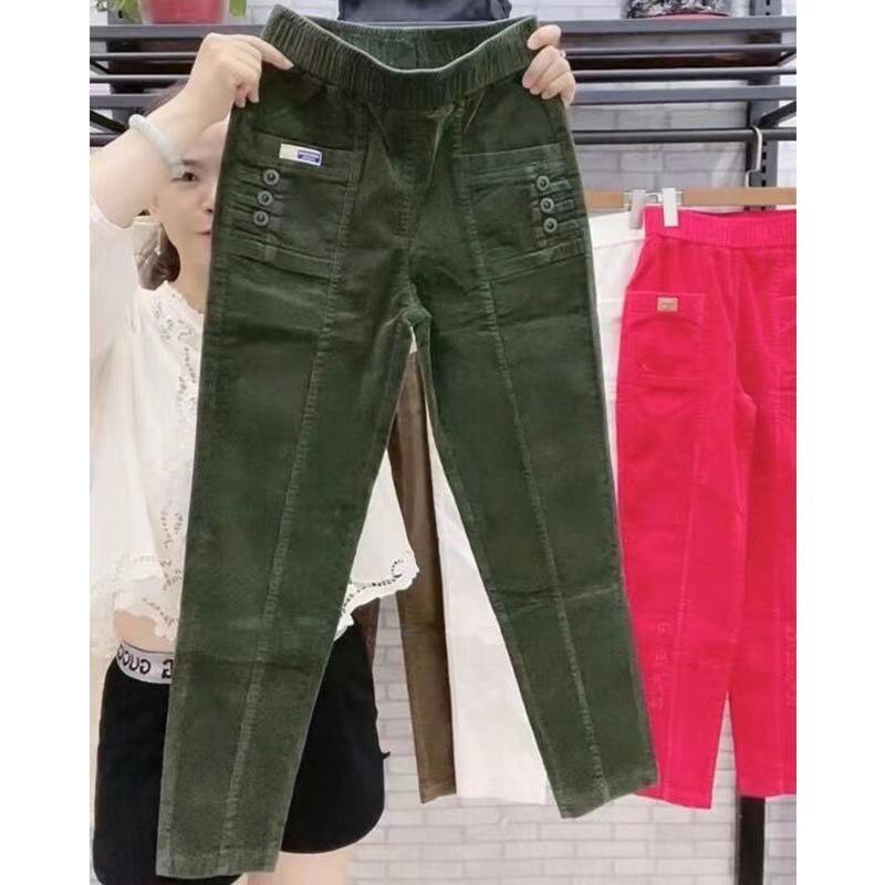 2023 Spring Women's High Waist Corduroy Harem Pants - Slimming, Versatile, Thickened Design