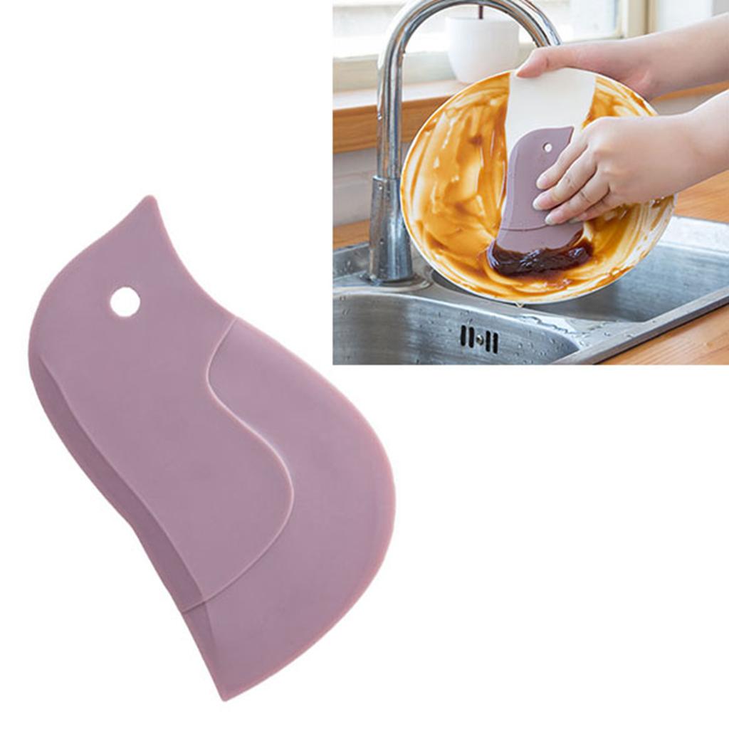 Penguin Shaped Scraper Kitchen Dish Pot Plate Oil Scraper Multipurpose Soft Squeegee Tool