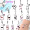 Women'S Pendants Original Copper Black Suit J Playing Card Red 10 Bead Fit Bracelet Women Jewelry Making Diy Gift Accessory
