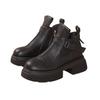 Thick-soled Martin boots women's 2025 autumn and winter new fashionable retro soft leather single boots comfortable British style short boots