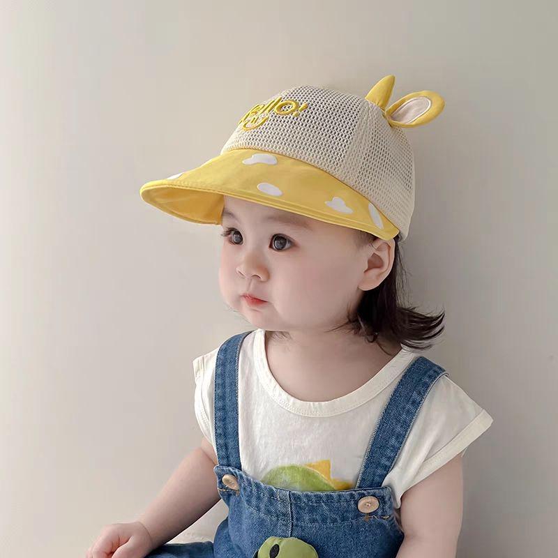 Adorable Mesh Wide-Brim Sun Hat for Babies – Breathable, UV Protection Baseball Cap for Boys & Girls