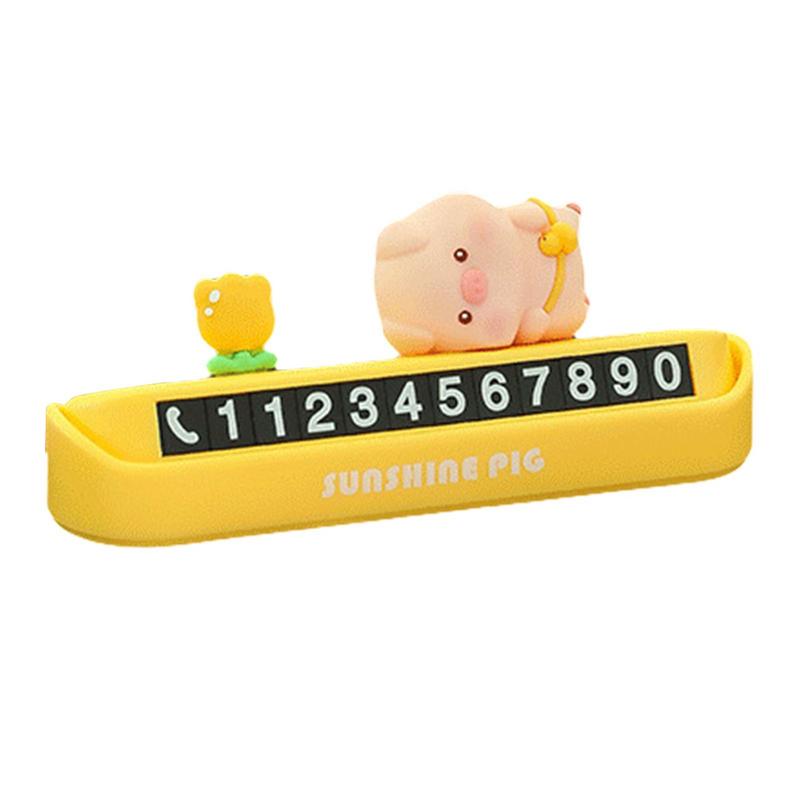 

Temporary Stop Sign Cute Animal Car Moving Phone Sign Portable Telephone Number Plate Non-slip Automotive Stopping Gadgets For жовтий