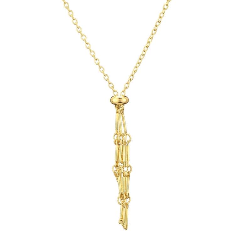 Adjustable Necklace Pendant with Replaceable Crystal Stone In Woven Metal Net Bag